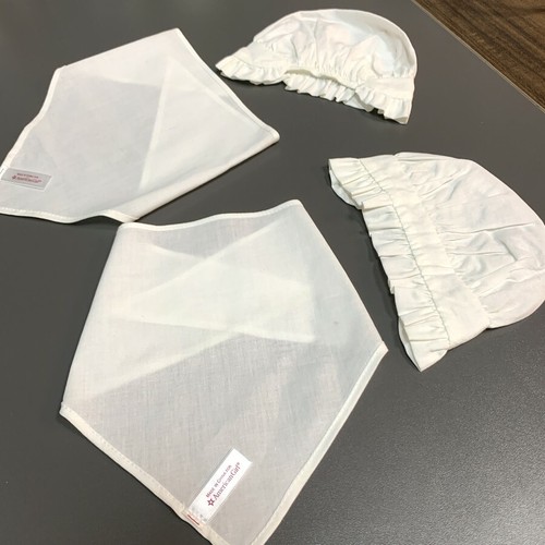 4PCS Felicity's White Mob Cap & Scarf Fichu For 18'' American Girl Doll Toys
