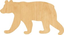 Black Bear Laser Cut Out Wood Shape Craft Supply - Woodcraft Cutout