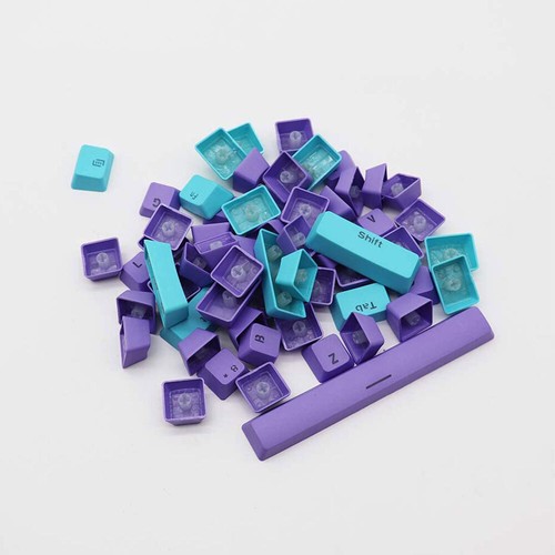 Purple Blue Doubleshot Keycaps Set PBT OEM for 60% TKL 104 Mechanical Keyboards - Picture 9 of 11