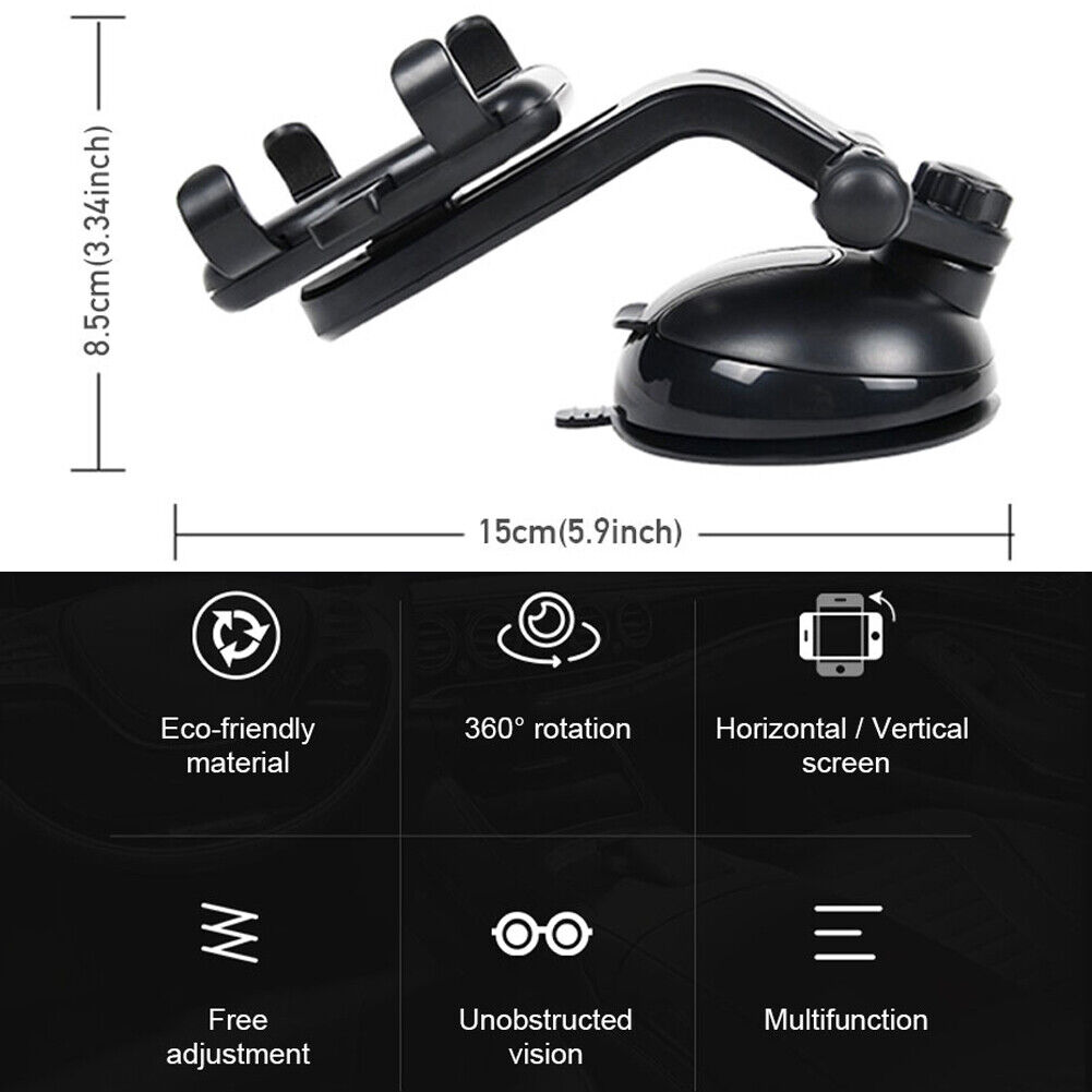Universal 360 Car Mobile Phone Holder Dashboard Windscreen Desk Suction Mount - Picture 2 of 9