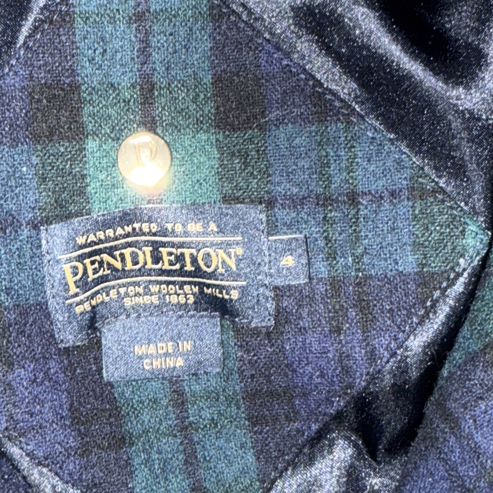 Vintage Navy Pendleton Coat Wool Jacket Lined Gre… - image 6