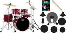 Mapex Venus Fusion Crimson Red Sparkle Starter Set Schlagzeug Schule Dämpfer