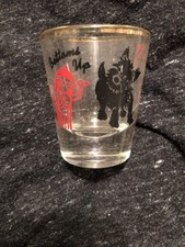Vintage Shot Glass Scottie Dog Bottoms Up