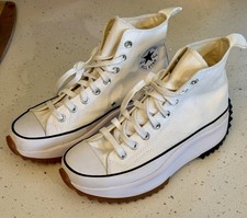 CONVERSE Run Star Hike Women's Platform Shoe Sz 8.5 Chuck Taylor White EUC