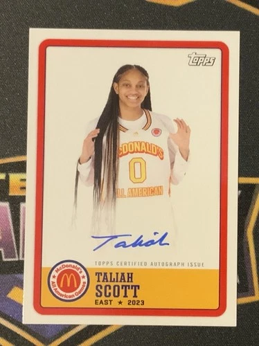 Taliah Scott 2023 Topps Chrome McDonald's Paper Gameday Auto Card #PA-TS