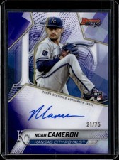 2025 Bowman's Best Noah Cameron Auto RC Purple Refractor #/75 Royals
