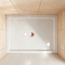 High-Quality 48"Lx32"W Shower Pan Glossy White Single Threshold Shower Base