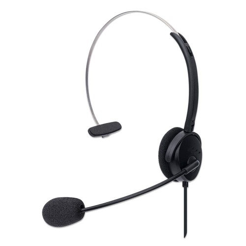 Manhattan Mono Over-Ear Headset Usb Microphone Boom Padded Polybag Packaging Adj