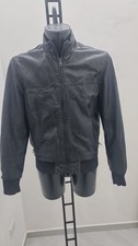 Giacca cappotto OVIESSE uomo in pelle nero taglia 50 cod. AN366