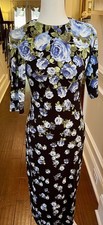 Alice + Olivia Delora Smell The Roses Dress Beautiful Blue Sz 10 NWT