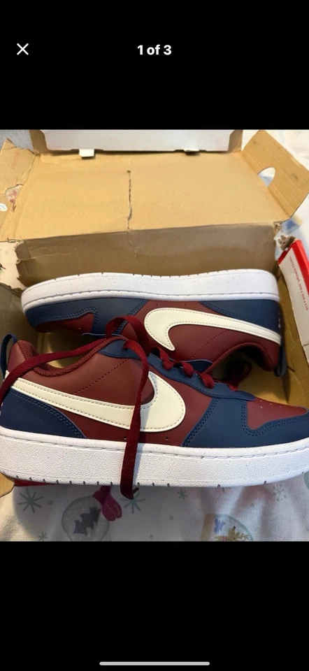 Tênis juvenil Nike Court Borough Low Recraft branco/rosa, tamanho 7 - Imagem 2 de 3