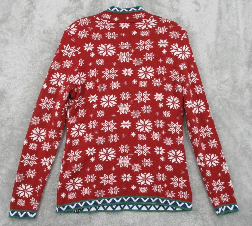 Suéter Neve Mujer Medio Cremallera Pullover Lana Merino Copo de Nieve Esquí Nieve Rojo Foto 2 de 4