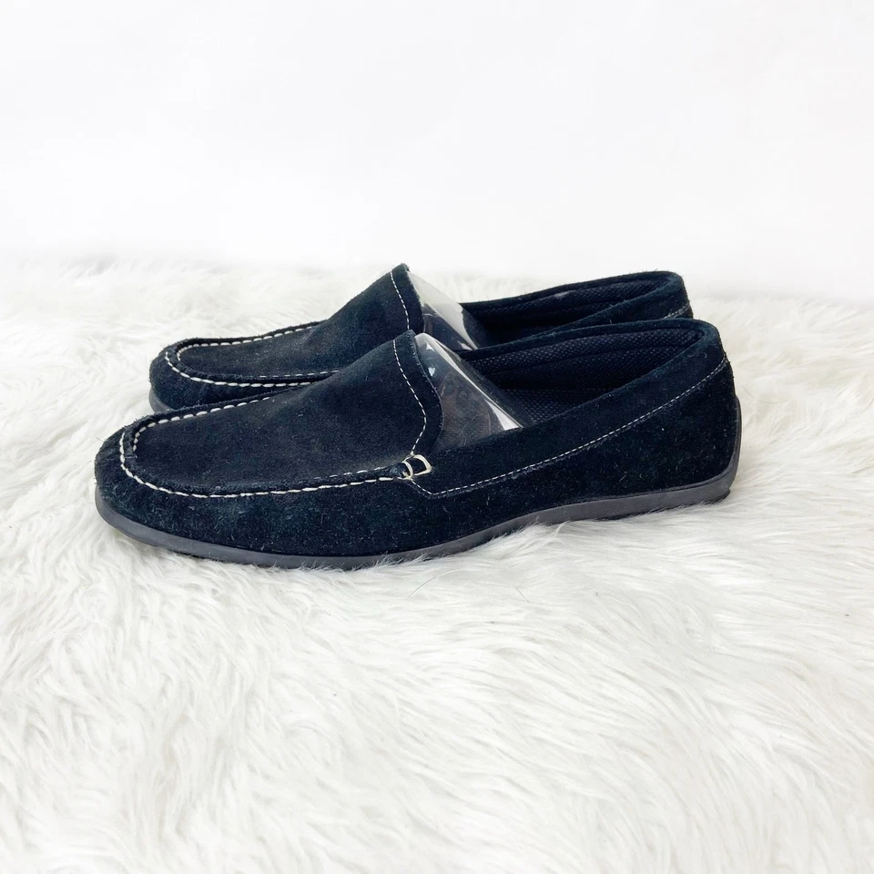 Keds 10 Mujer Negro Gamuza Goma Sin Cordones Mocasines de Conducción Zapatos Planos Foto 4 de 4