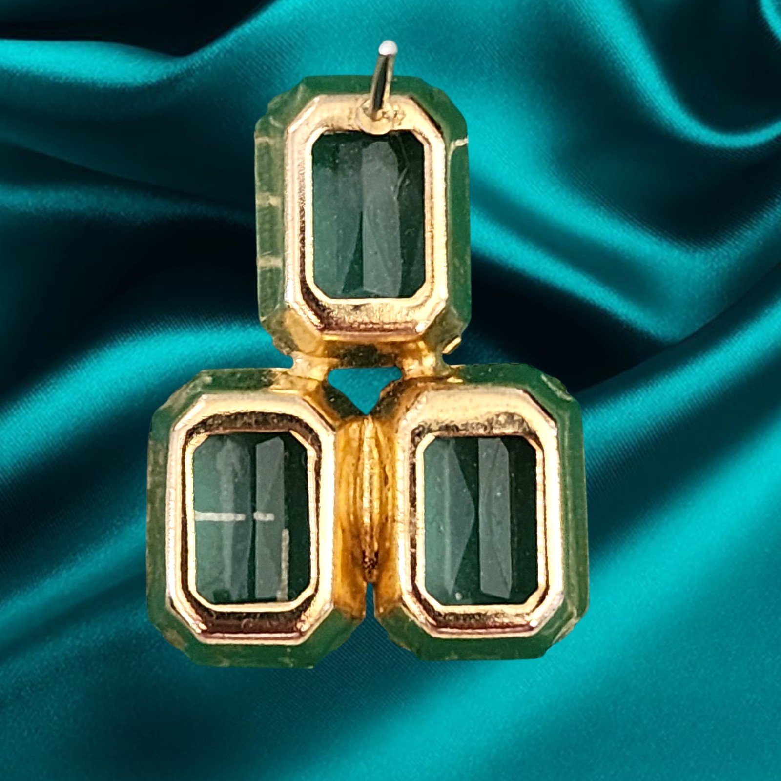 CLEAR RECTANGULAR DROP POST EARRINGS - image 4