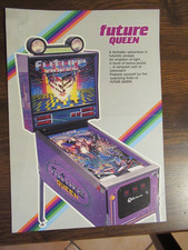 Flyer-Pubblicità Flipper BELL GAMES Pinball -"FUTURE QUEEN" ITALY-ORIGINALE