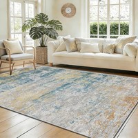 Teppich Kurzflor Rutschfest Blau Farbverlauf 160X230Cm Abstrakt Minimalistisch