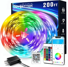 LED Strip Lights 200 Ft (2 Rolls of 100 Ft), Smart App Control Lighting Bedroom