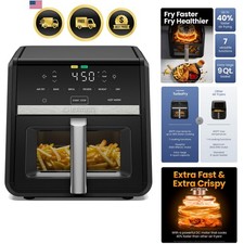 Air Fryer 9 Qt | TurboFry 7-in-1 High-Powered 450°F Cooking for Crispier and ...