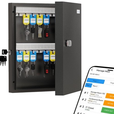 32 Key Lock with Key Management App (Track Key Borrow/Return), 3-Digit Combin...