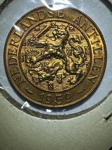 High grade 1959 NETHERLANDS ANTILLES 2 1/2 cents