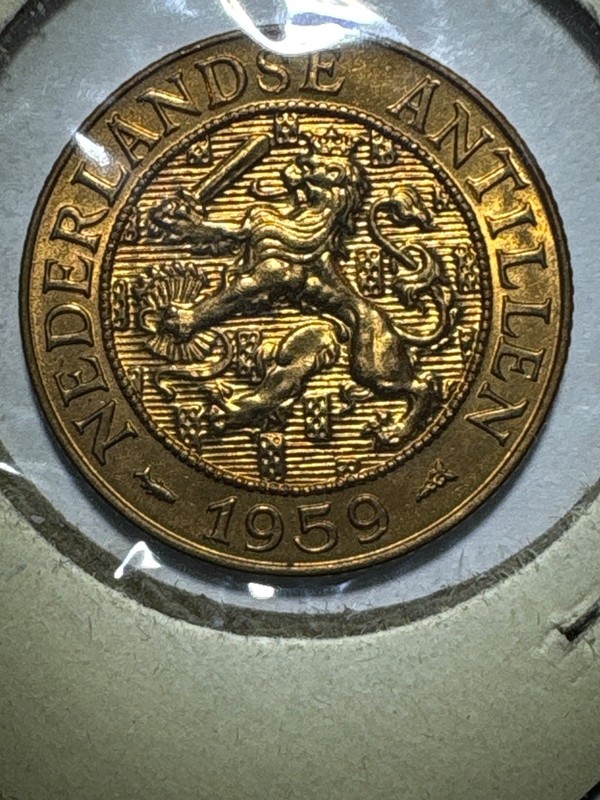 High grade 1959 NETHERLANDS ANTILLES 2 1/2 cents