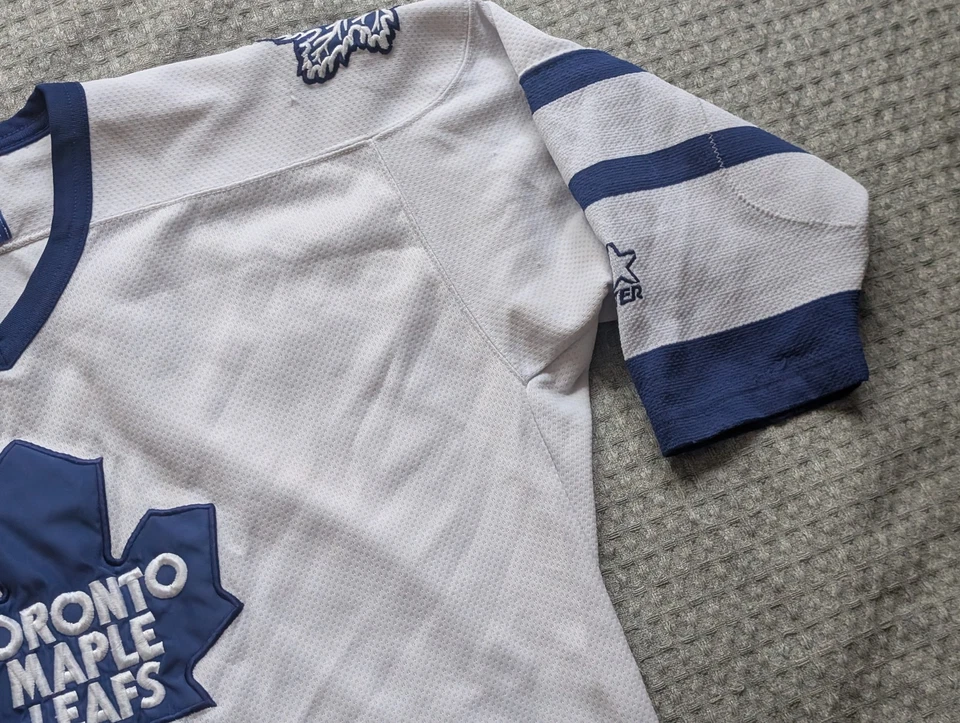 Vintage Toronto Maple Leafs Jersey Mens Large White Blue NHL Hockey Starter 90s - Image 4 of 4
