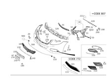 Genuine Mercedes-Benz Ventilation Grille 222-885-02-53