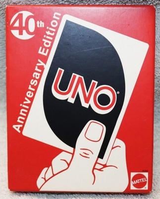 UNO 40th Anniversary 2010 Edition Mattel 108 Cards RETRO Card Game New
