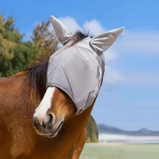 Adjustable Fly Masks for Horses with Ears UV Protection from Insect Pests XL