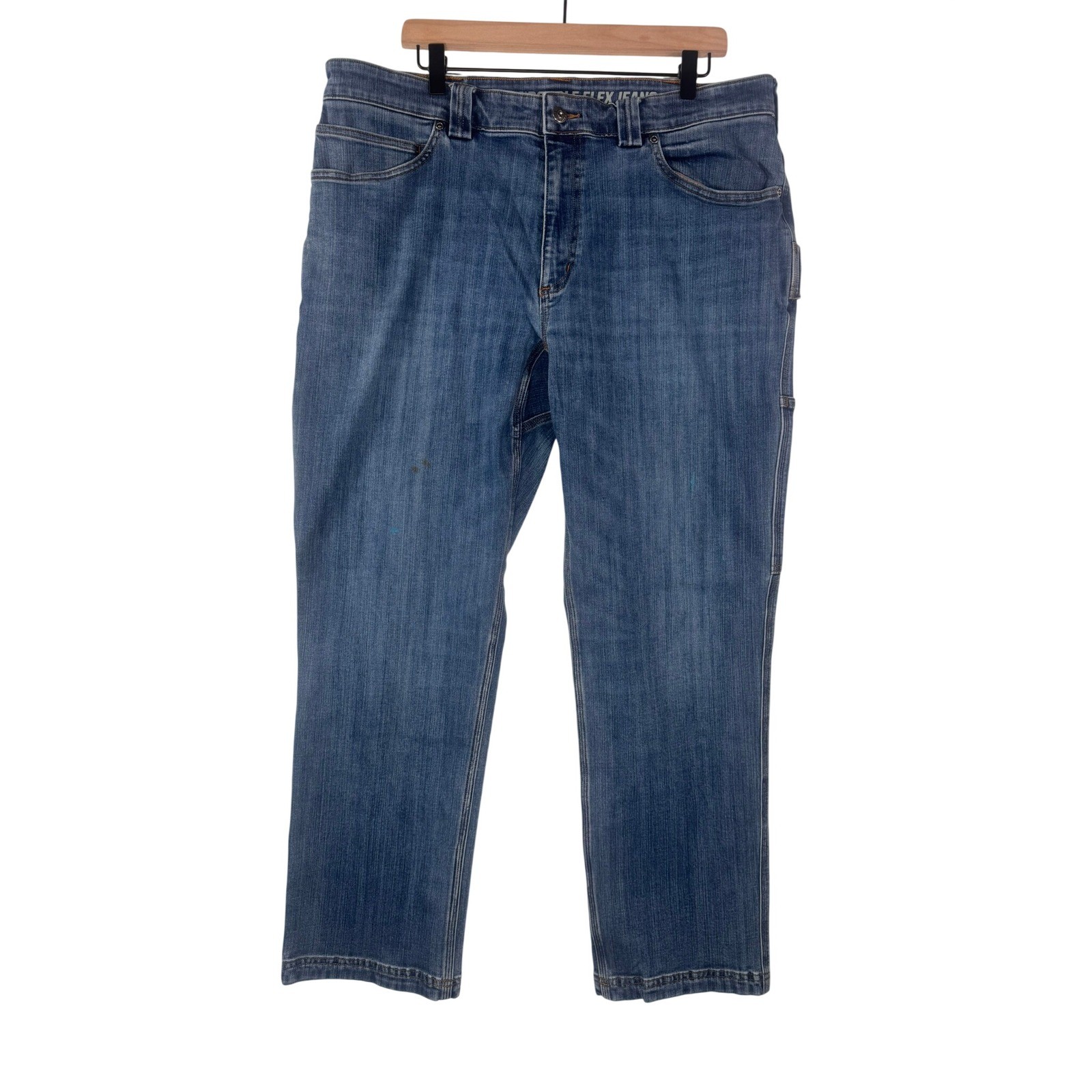 Duluth Trading Co Ballroom Double Flex Carpenter Jeans Mens 38x30 Blue Denim