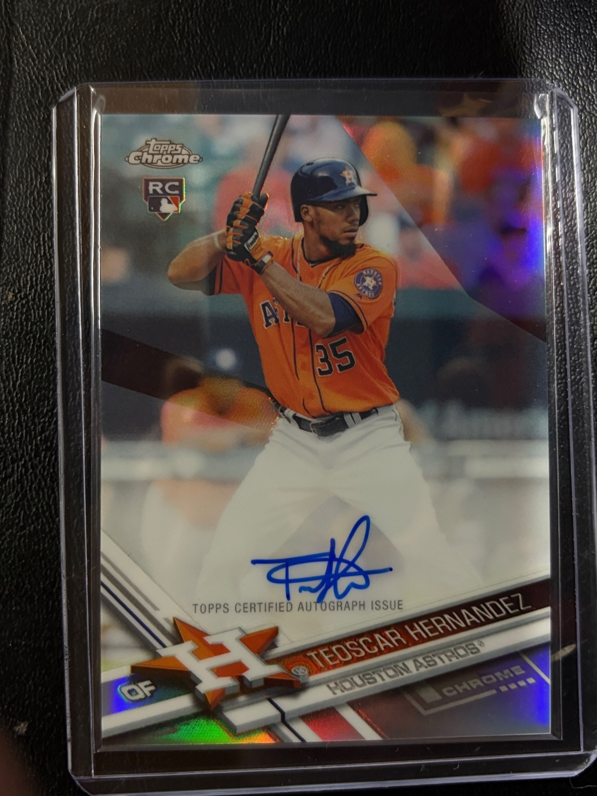TEOSCAR HERNANDEZ 2017 Topps Chrome Rookie Refractor Auto # RA-TH 466/499