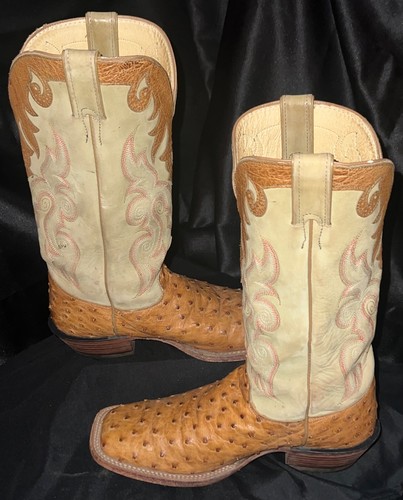 Justin L7004 Women's Full Quill Ostrich Boots 9.5B Wide Square Toe USA Made - Picture 8 of 9