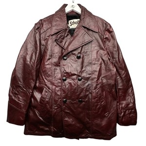 Leather Pea Coat Schott | eBay