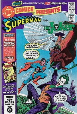 DC Comics Presents No.41 1982 Superman and The Joker / New Wonder Woman Previe