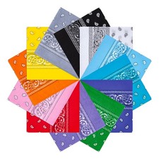 12Pcs Bandanas For Men Women,100 Premium Quality Cotton Handkerchidf 22'' 22''
