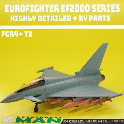 3d printed Eurofighter Typhoon EF2000 (FGR2+ T2) V3 plane aircraft jet fighter