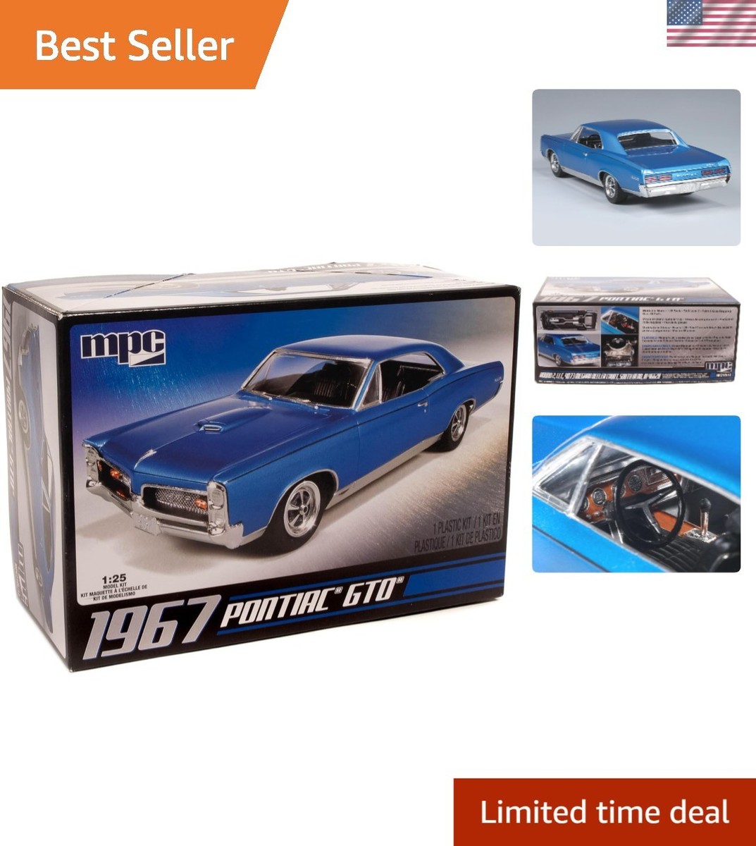 プラッツ 1/25 '67 ポンティアックGTO プラモデル MPC710 2mvetro MPC 1:25 Scale 1967 Pontiac GTO Model Kit - Retro Style