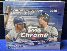 2020 Topps Chrome Baseball Factory Sealed HTA JUMBO Hobby Box (5 Autos/Box) QTY
