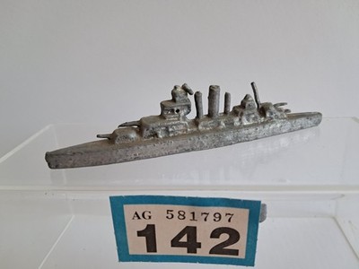 1/1250 VINTAGE FRÜHES SCHLACHTSCHIFF/KREUZER 12cm LANG UNBEKANNT DRUCKGUSS WASSERLINIE
