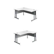 Slimline Corner Office Desk Right or Left Hand Beech, Oak or White MFC