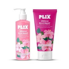 PLIX Hibiscus Bond Repair Shampoo & Conditioner | Breakage Care | 2 PC Set