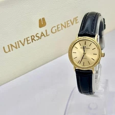 Universal Genève Women's Gold Belt Watch Working Battery Used