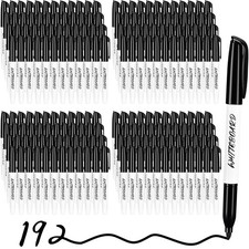 192 Pack Dry Erase Markers Fine Tip, Black Whiteboard Markers Erasable Marker...