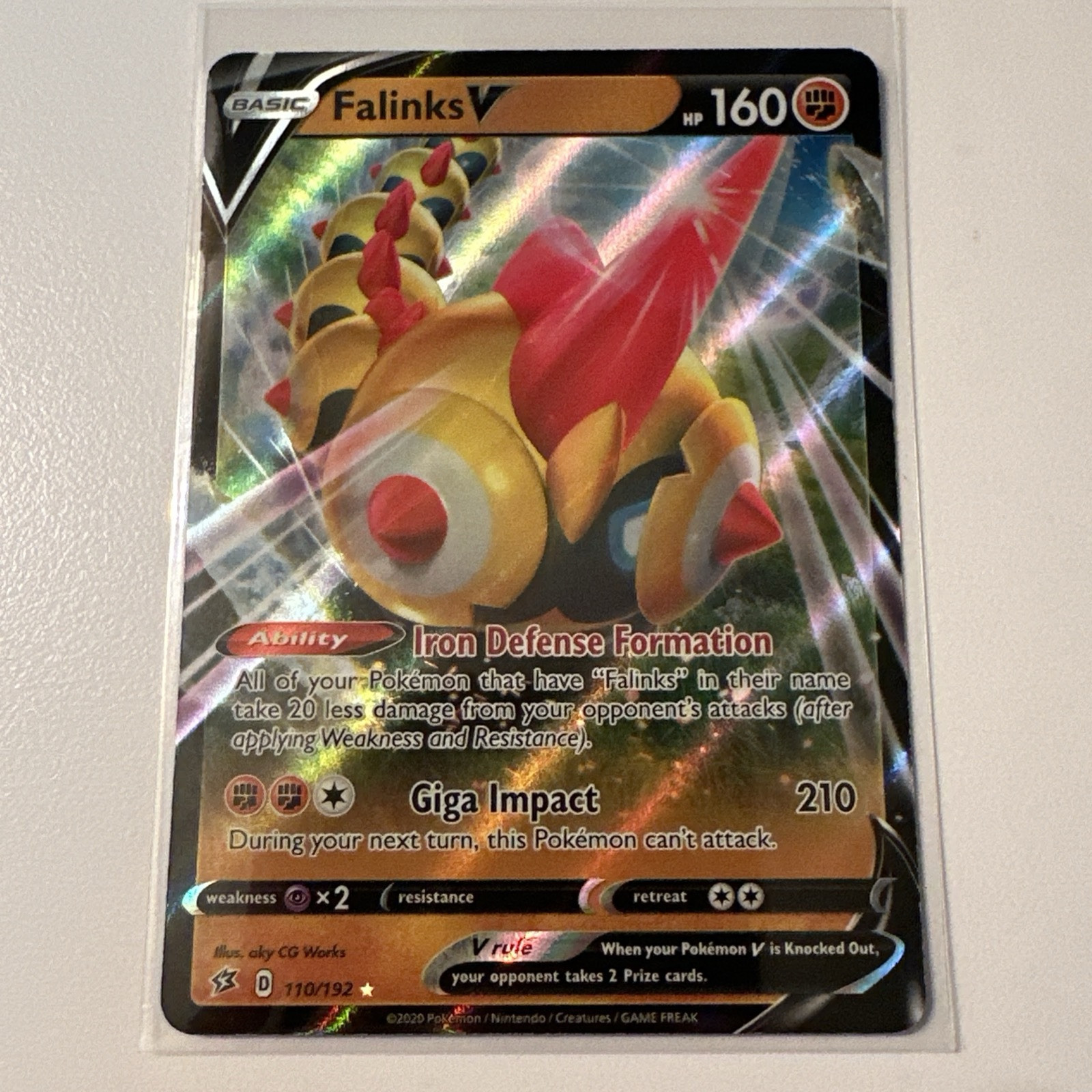 Falinks V 110/192 Rebel Clash Ultra Rare Pokemon Card NM