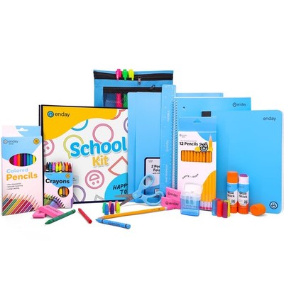 Enday Back to School Supplies for Kids, Blue School Supply Box Grades K-5, Pr...