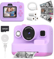 Kids Instant Print Camera with Dual-Lens, 1080P Digital, 32GB Card Included