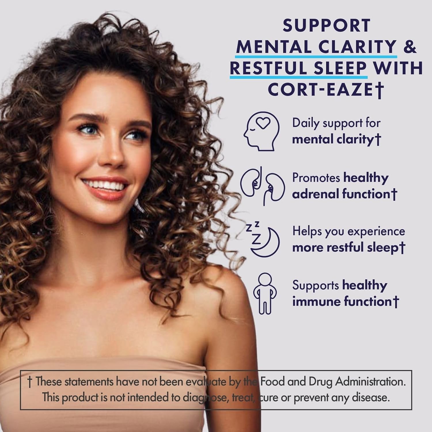 NuEthix Cort-Eaze Cortisol Supplement with Ashwagandha & Rhodiola, 60 Caps     A