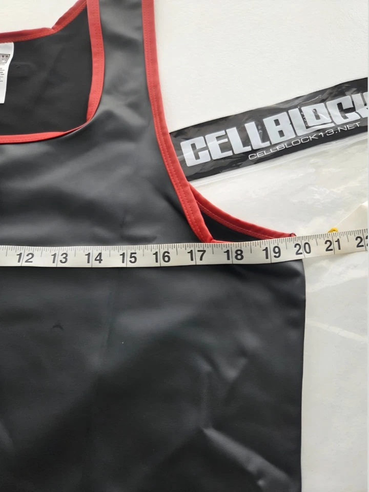 Chaleco Anticromo Cellblock 13 Negro Cuero Look Espalda Corredora Hombres Mediano Cyberpunk Foto 3 de 4