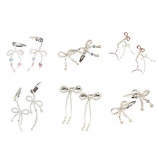 Fashionable Pearl Bowknot Hair Clip Women Hair Barrettes Hairpin Girls Side Clip