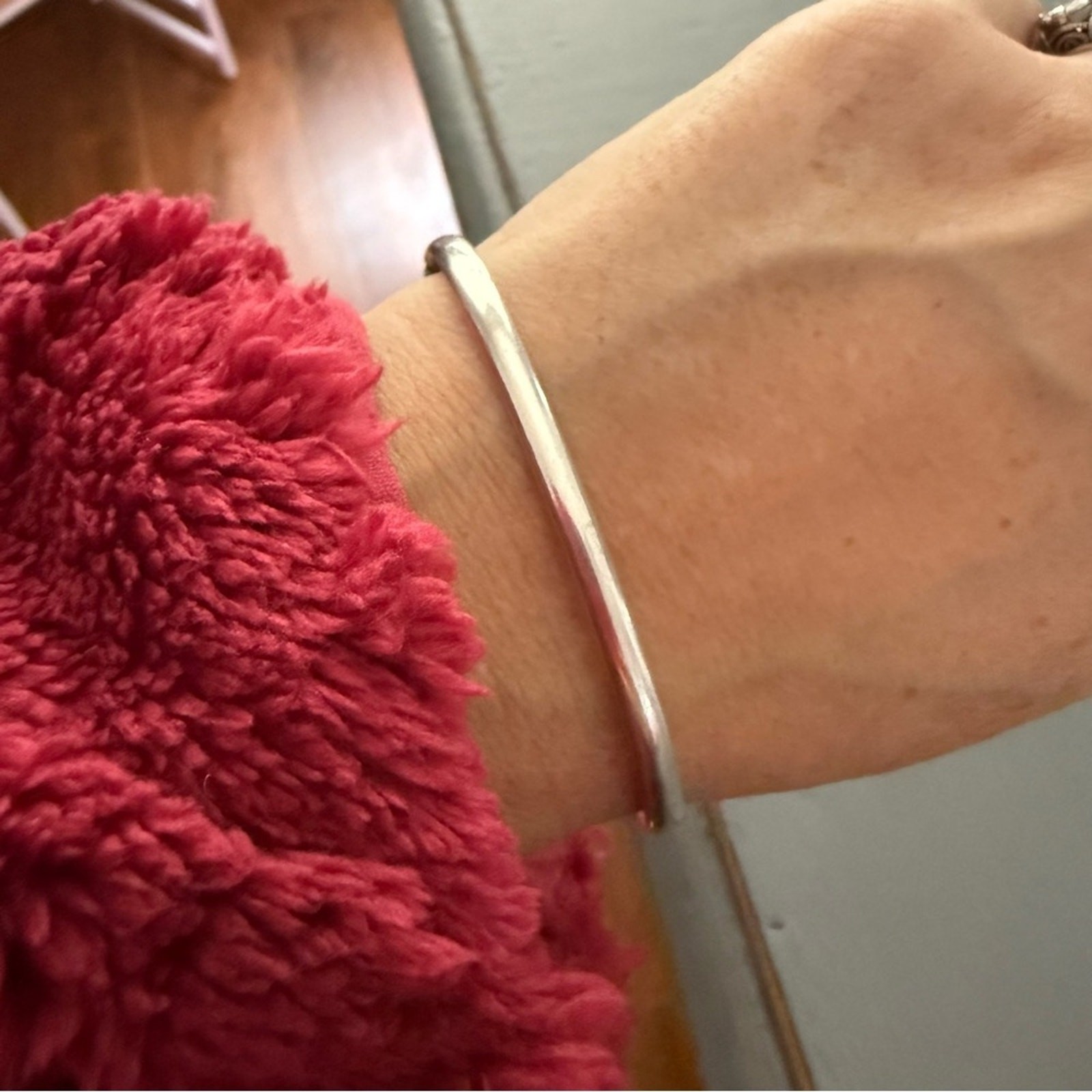 925 Sterling Silver Mexico Rectangular Bangle Bra… - image 1